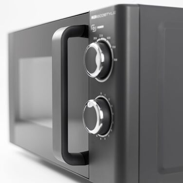 Мікрохвильова піч CASO M20 Ecostyle, 20 л, 700 Вт, антрацит, легке керування, діаметр піддону 24,5 см