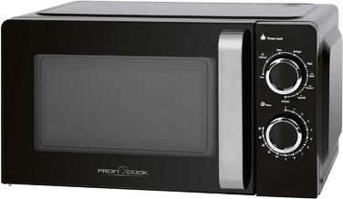 Мікрохвильова піч з грилем ProfiCook PC-MWG 1208, 17 л, 900 Вт гриль, 700 Вт мікрохвилі, 6 режимів, таймер 30 хв, чорна
