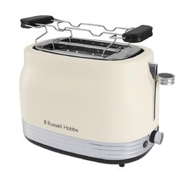 Тостер Russell Hobbs Hanley Crème-Weiß на 2 тости, 6 режимів, розморожування, підігрів, підставка для булочок