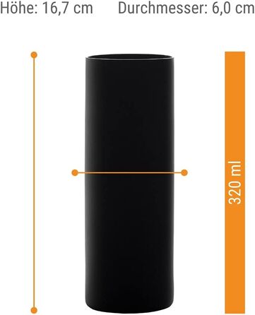 Коктейльні склянки Matte Black для коктейлів Campari Tumblers 320 мл Набір із 6 предметів Чорний Нью-Йоркський бар Stölzle Lausitz