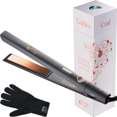 Плойка-випрямляч для волосся Golden Curl з іонною технологією, 5 років гарантії, стайлер для локонів і випрямлення, аксесуари, рожеве золото