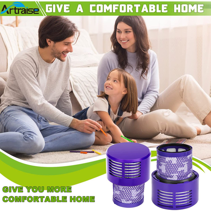 Миючий HEPA-фільтр Artraise V10 для Dyson V10 SV12 Cyclone Animal Absolute Motorhead, 4 шт., змінний фільтр для пилососа, заміна DY-969082-01