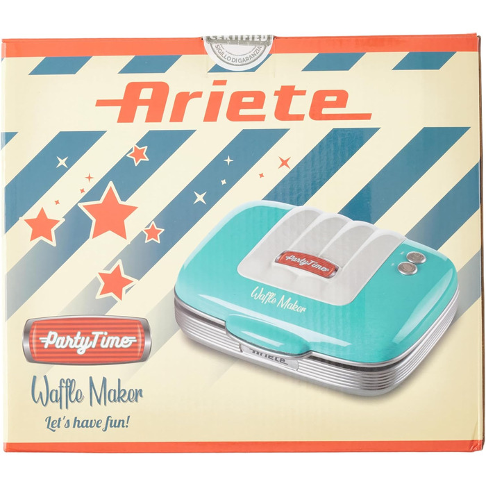 Вафельниця Ariete 1973/01 світло-блакитна, електрична, антипригарне покриття