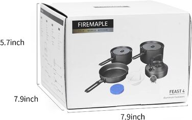 Набір кухонного посуду Fire-Maple Feast 4 для кемпінгу та відпочинку на природі (на 4-5 осіб)