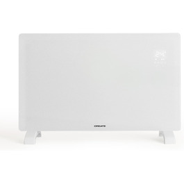 Електричний конвектор з Wi-Fi 2000 Вт, скляний, білий, LED-екран