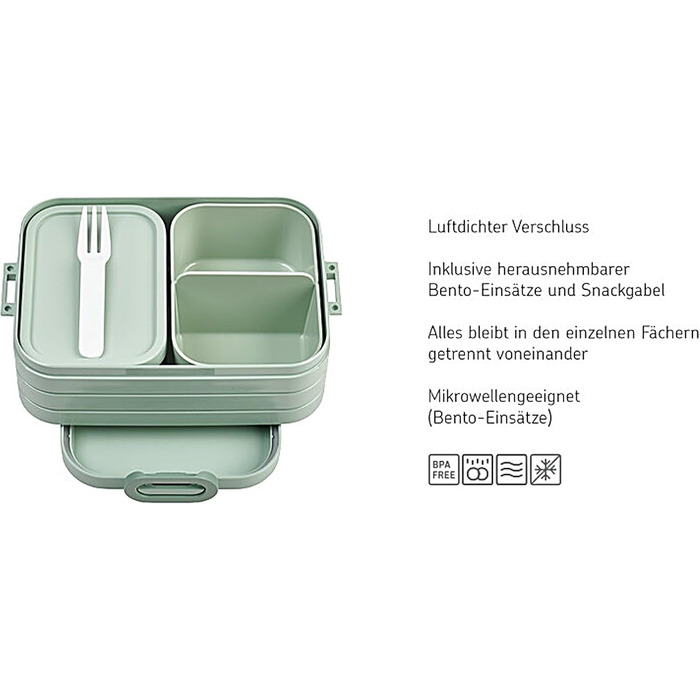 Ланчбокс Mepal Lunch to go Set з контейнером Lunchpot, великий бенто-бокс з відділеннями для дорослих, Old Nordic Blue, Medium