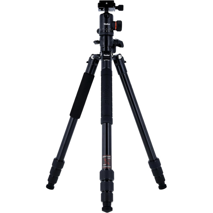 Алюмінієвий штатив Rollei C5i Makro Pro, 3D-головка, монопод, тримач для смартфона, швидкознімна платформа, чорний, 90° обертання стійки