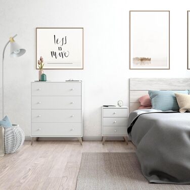 Комод Habitdesign Sweet 4 шухляди, білий Artik, 77,5x40x95 см