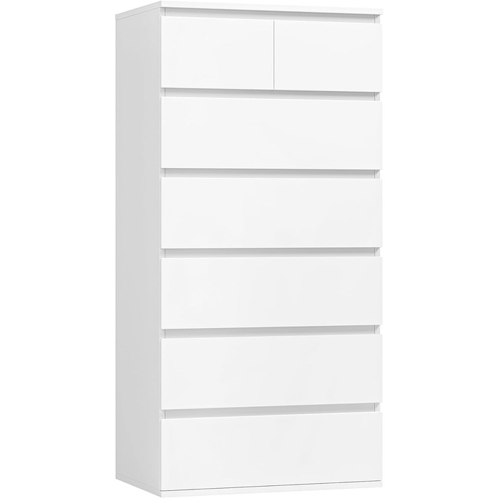 Комод FOREHILL білий з 7 шухлядами для спальні, вітальні та коридору, 60x40x119 см