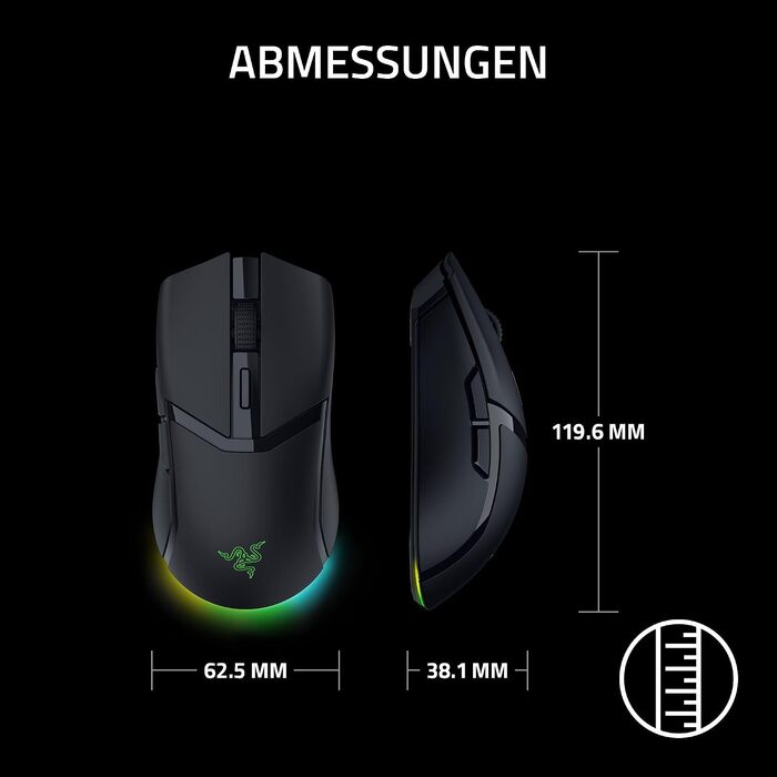 Ігрова миша Razer Cobra HyperSpeed: легка дротова миша з Chroma RGB, оптичними перемикачами 3-го покоління, вагою 57 г, чорна