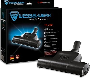 Турбощітка Wessel-Werk TK280 для видалення шерсті тварин, підходить для пилососів 32-38 мм, для алергіків і власників домашніх тварин