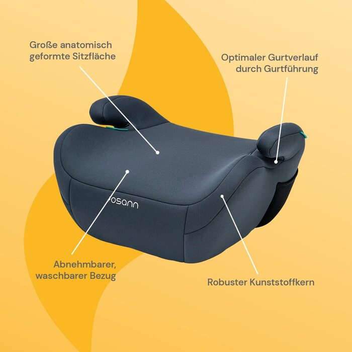Дитяча автопідставка Osann Up i-Size, 125-150 см, 15-36 кг, без Isofix, сіра