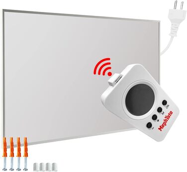 Інфрачервона електронагрівач Mephisto 800Вт для стін і стелі з WiFi, термостатом, пультом, енергоощадна, комплект для монтажу