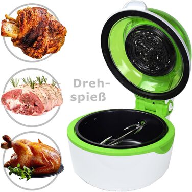 Аерофритюрниця Syntrox Germany Turbo, 10 л, LED-дисплей, без жиру, зелена