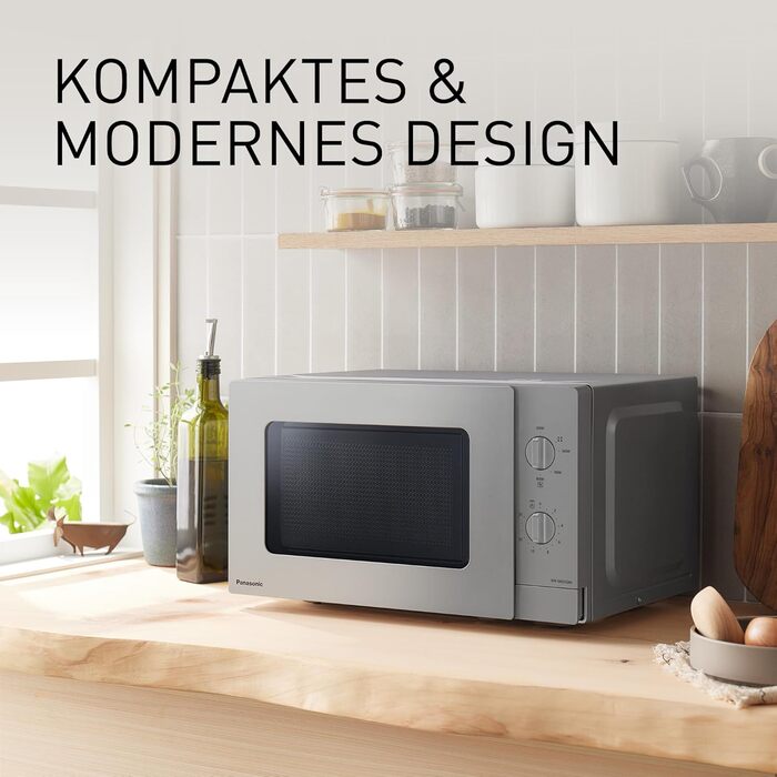 Мікрохвильова піч Panasonic NN-ST21QWEPG 20л, 800 Вт, срібляста - розморожування, 11 програм, LED-дисплей
