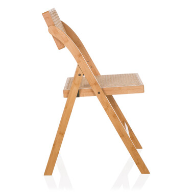 Складане обіднє крісло TUDELA BAMBOO з бамбука та ротанга, коричневе, hjh LIVING
