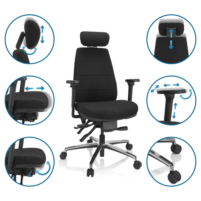 Офісне крісло / поворотне крісло PHOENIX PRO I Fabric Black HJH OFFICE