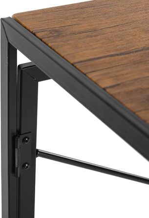Стіл для комп'ютера Versa Jack, робочий стіл, компактний, складаний, 74x45x90 см, дерево та метал, коричневий/темно-коричневий