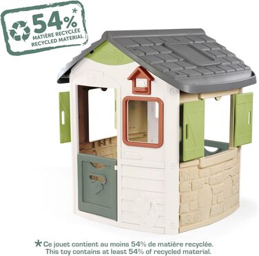 Дитячий будиночок Smoby Life Jura Lodge (115x123x132 см) з переробленого пластику - вуличний будиночок для ігор, годівниця для птахів, від 2 років