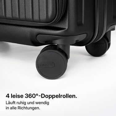 Валіза для подорожей Münicase M 50 см, чорна, з відділенням для ноутбука та TSA-замком