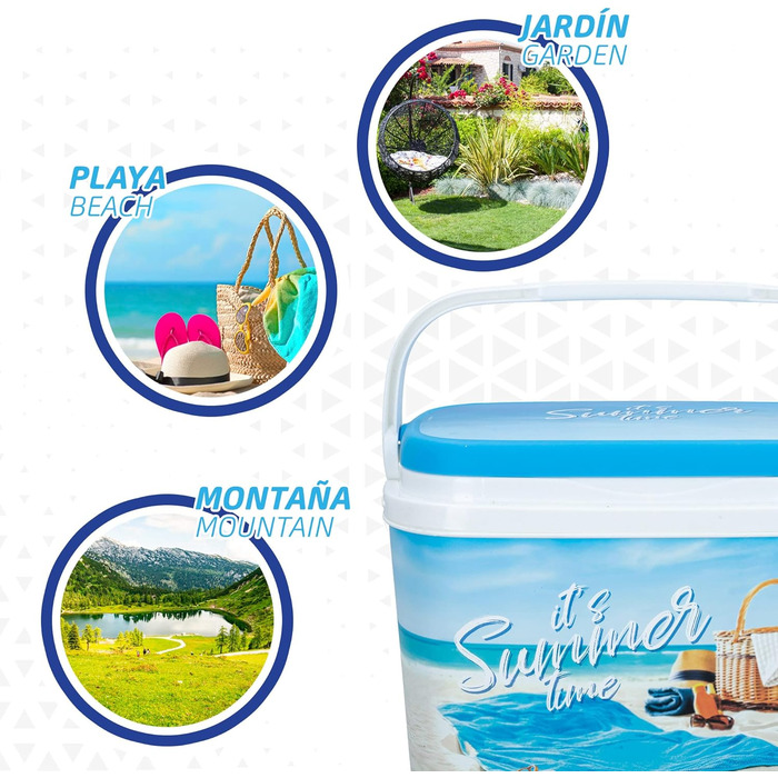 Термосумка ColorBaby Aktive 62249 для пляжу, жорстка, 6 л, 29x19x20,5 см, для продуктів, багатобарвна, легка