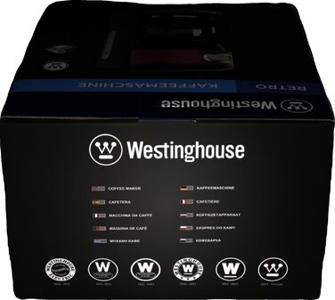 Кавоварка Westinghouse у ретро-стилі, фільтраційна, до 10 чашок, постійний фільтр, захист від крапель, функція підігріву, індикатор заварювання, авто-вимкнення, червона, WKCMR621RD