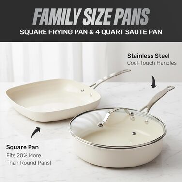 Набір посуду GOTHAM STEEL керамічний антипригарний 20 предметів: каструлі, сковороди, аксесуари для кухні
