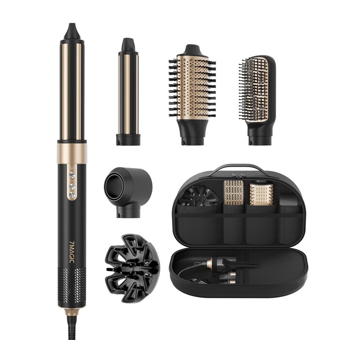 Стайлер для волосся 6 в 1 7MAGIC Airstyler: іонний фен та автоматичний плойка-локони (Obsidian)