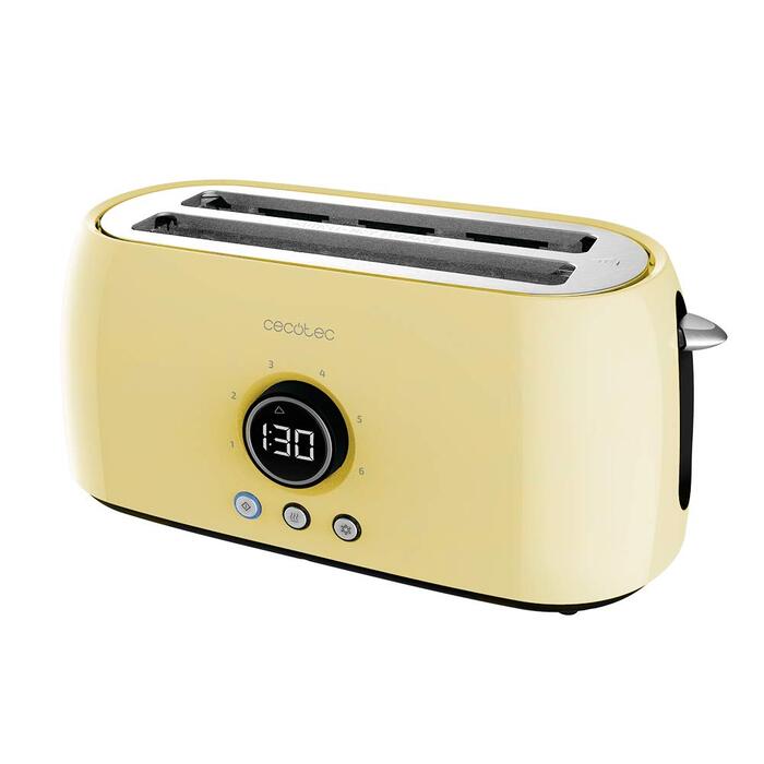 Тостер Cecotec ClassicToast 15000 Yellow Extra Double 1500 Вт для 4 тостів, 2 широкі слоти, 3 функції, LED-підсвічування, жовтий