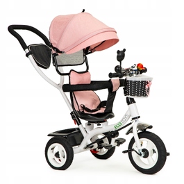 Триколісний велосипед Ecotoys 1796 (білий, чорний, рожевий, сірий)