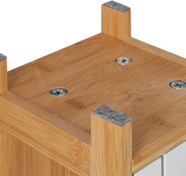 Підлоговий тримач для туалетного паперу Relaxdays з полицею, 71x18x20 см, МДФ і бамбук, шафа для туалетного паперу, коричнево-білий
