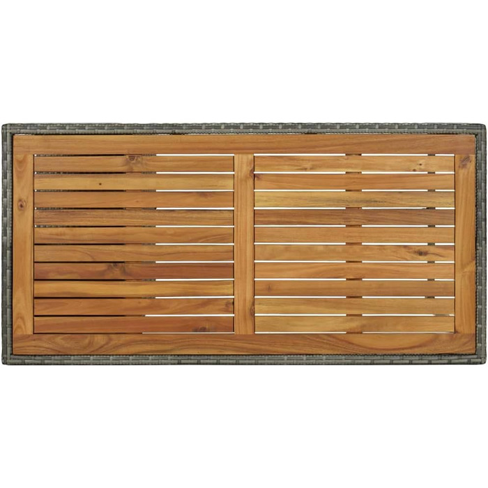 Барний стіл із полицею vidaXL, кухонний високий стіл, сірий, 120x60x110 см, поліратан