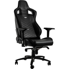 Ігрове крісло noblechairs Epic чорне, ергономічне, з підголівником і поперековою підтримкою, PU-шкіра, для користувачів до 120 кг і 185 см