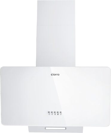 Похила витяжка CIARRA CBCB6750 (60 см, 350 м³/год), настінна, режим рециркуляції та відведення повітря, 3 швидкості, біла