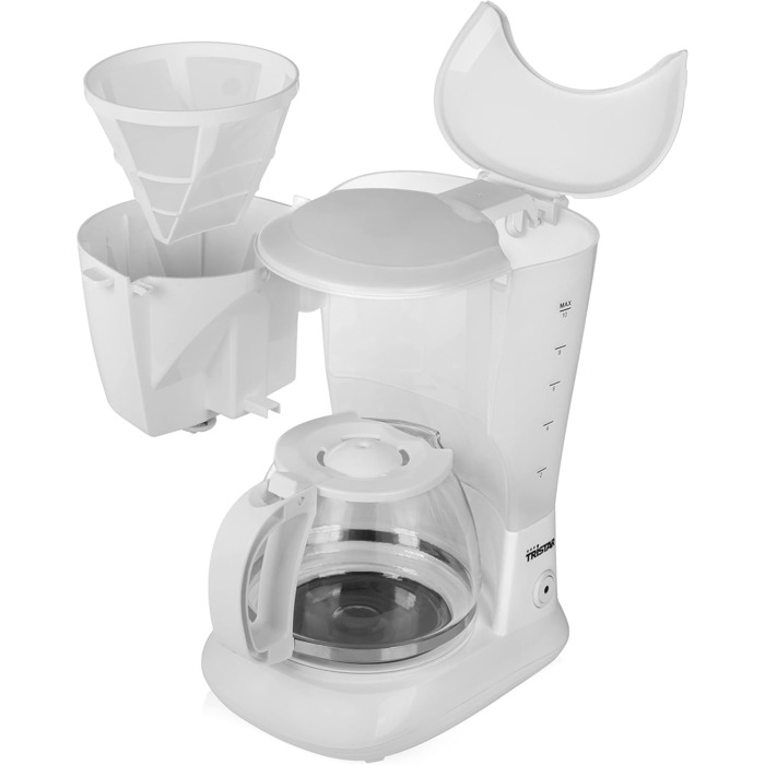 Кавоварка Tristar CM-1252, 1,25 л, 10-12 чашок, для дому і кемпінгу, біла