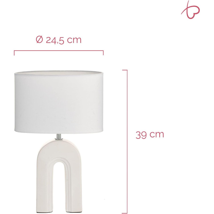 Настільна лампа Pauleen Glow of Purity, E14, 20W, біла/бежева, кераміка, текстильний абажур, нічник