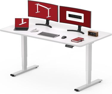 Електричний ергономічний стіл SANODESK з регулюванням висоти, безшумний двомоторний механізм, стільниця 120x80 см