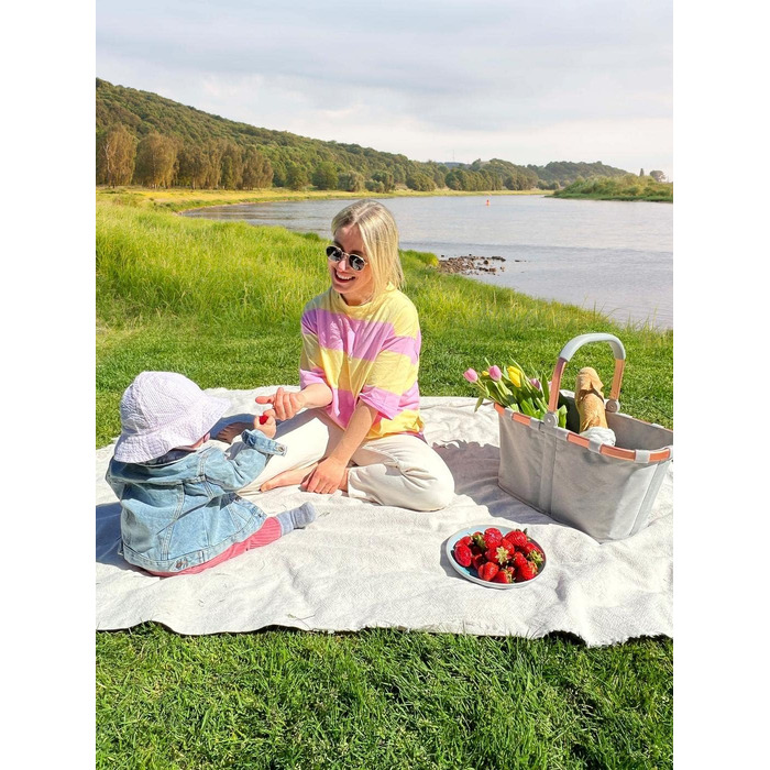 Складана сумка-кошик для покупок reisenthel carrybag twist Sky Rose — водонепроникна та містка