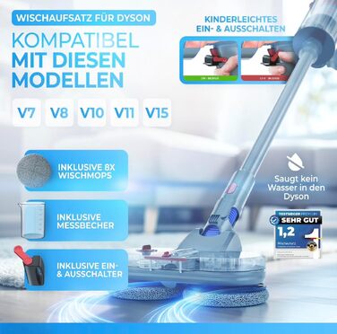 Оригінальний насадка для вологого прибирання Dyson V7/V8/V10/V11/V15/Gen5 - електричний пилосос, моп з резервуаром для води