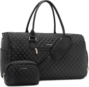 Спортивна сумка LOVEVOOK для подорожей, жіноча, Weekender, сумачка для пологового будинку з косметичкою, відділення для взуття та мокрого одягу, водонепроникна, ручна поклажа для літака, чорна