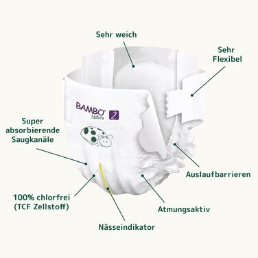 Дитячі підгузки Bambo Nature розмір 4 (7-14 кг), місячний бокс, 144 шт.