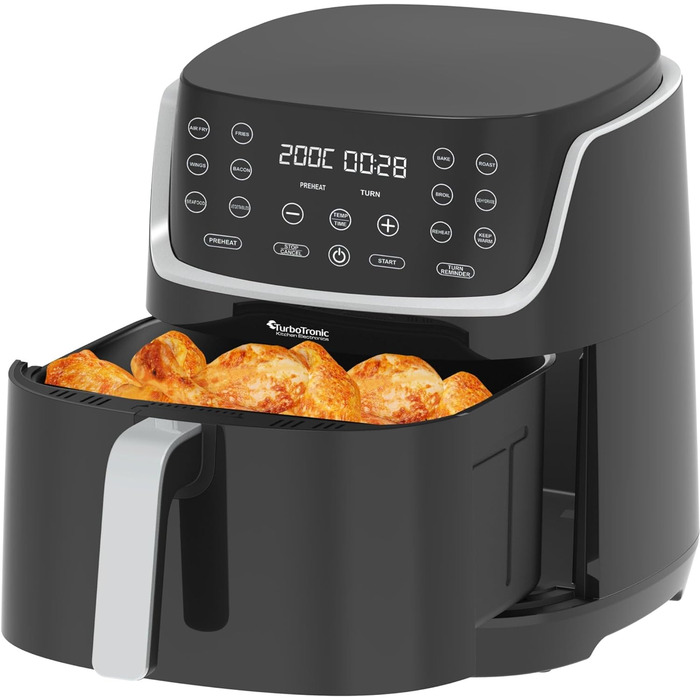 Цифрова аерофритюрниця XL 8 л AF13D, 13 програм, без масла, 80-200°C, чорна