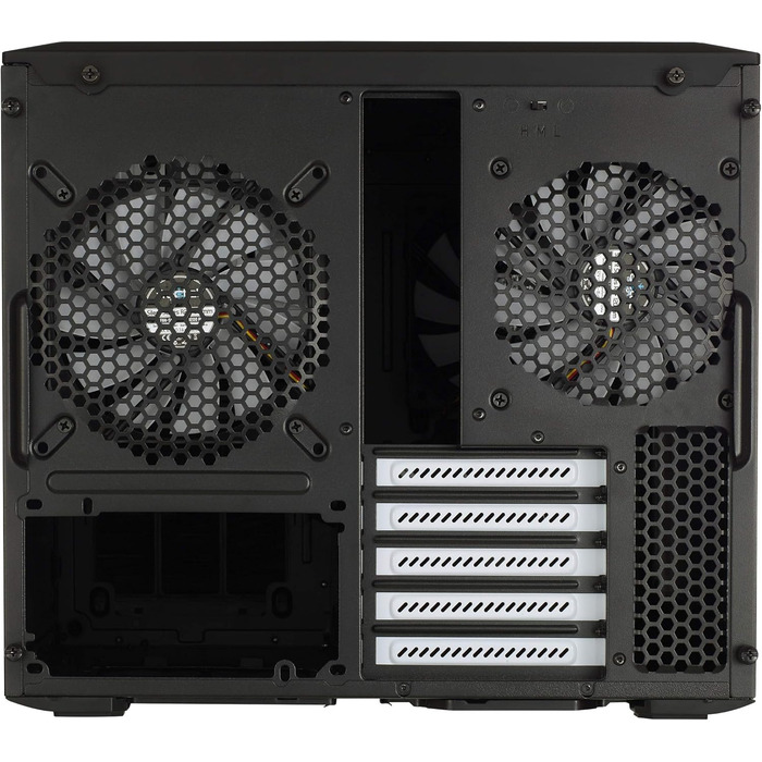 Корпус Fractal Design Node 804 чорний, компактний, для mATX, з високою вентиляцією, модульним інтер'єром, 3 вентилятора Silent R2 120 мм, підтримка водяного охолодження, USB 3.0, бокове вікно