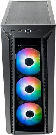 Корпус для ПК Cooler Master MasterBox 520, Mid-Tower ATX, 4 встановлені вентилятори, гартоване скло, ARGB-контролер, чорний