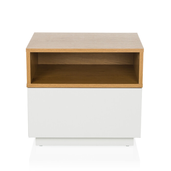 Приліжкова тумбочка MELMO 50x40x45 см білий/дуб hjh LIVING