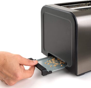 Тостер BLACK+DECKER BXTO900E 900 Вт, нержавіюча сталь, 2 надширокі слоти 42x137 мм, 7 рівнів підсмажування, автоцентрування, функції: стоп, підігрів, розморожування