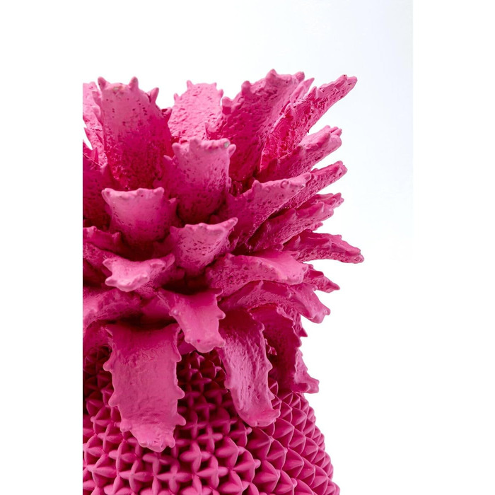 Ваза Kare Design Ananas Рожева, Ручна Розпис, 30x15x15 см - Декоративна ваза для квітів у вітальню, на полицю, Екзотичний декор