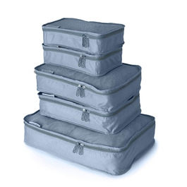 Набір органайзерів для подорожей MUMI Packing Cubes, 5 шт. для валізи та дорожніх сумок, сірий колір