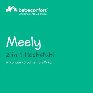 Дитячий стільчик Bebeconfort Meely 2-в-1, сірий, для дітей 6-36 місяців (до 15 кг), легкий, з 5-точковим ременем безпеки
