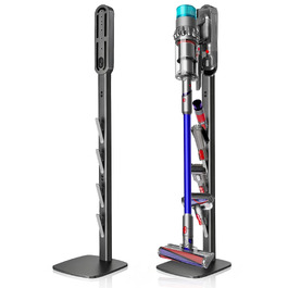 Підставка для пилососа Dyson Gen5, V16, V15, V12, V11, V10, V8, V7, V6 — металева стійка без свердління, 4 гачки для аксесуарів, темно-сіра
